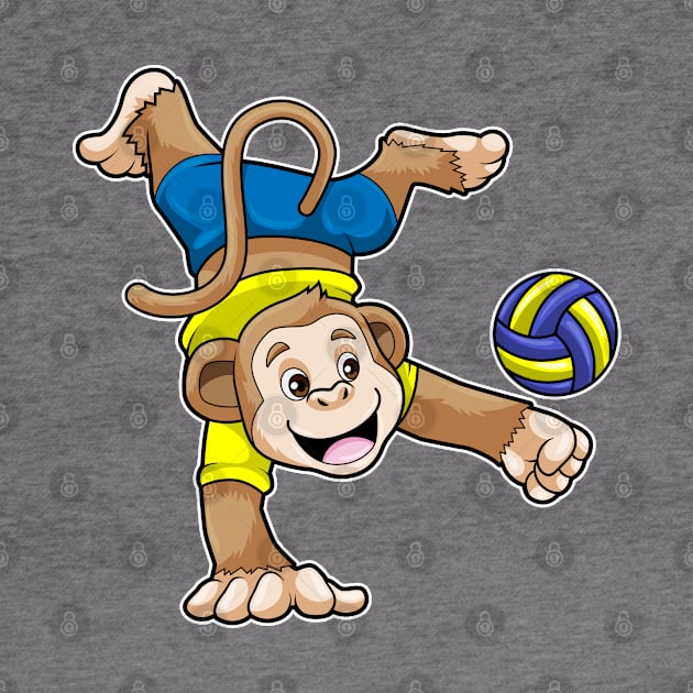 Monkey at Sports with Volleyball by Markus Schnabel